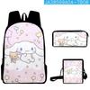 Mochila de tres piezas con diseño de perro de orejas grandes de Cinnamoroll, Yugui Dog y Sanrio