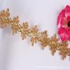 Accesorios al por mayor de fábrica, encaje de la fortuna, encaje decorativo de seda dorado y plateado, cinta étnica, ropa, encaje dorado ondulado