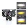 Faro Modificado para Motocicleta con Foco de 1/2/3 Lentes, Doble Color, Alta Luminosidad, Faro Externo de Luz de Trabajo Alta y Baja