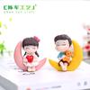 Micro-Paisaje de Musgo Oso Abrazando la Luna Corazón Pareja Muñeco Decoración DIY Accesorios Escritorio Coche Pequeños Adornos