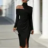 Vestido Nuevo Estilo Otoño 2026 Transfronterizo Comercio Exterior Dropshipping Vestido de Banquete Moda Temperamento Plisado Vestido para Citas