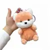 Boneca de pelúcia com pingente de raposa fofa, urso, pato, decoração de mochila, chaveiro, brinquedo de boneca