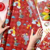Papel de Regalo de Circo Ancho 294g Dulces de Regalo Papel de Regalo a Prueba de Humedad Elefante Pequeño Globo Decoración Papel de Seda