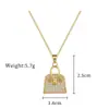[Aço titânio] saco de zircão luz de luxo elegante lindo colar de diamante cheio de mulheres all-match clavícula cadeia de aço de titânio