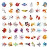 50 Piezas Estilo Ins Peces Dorados de Colores Pez Betta Pegatinas Transparentes Impermeables Pegatinas de PET para Diario Pegatinas Decorativas para Maleta Computadora Venta al por Mayor