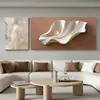 Pintura Decorativa de Lujo Ligero y Gama Alta para la Sala de Estar, Arte de Pared Tridimensional en Relieve para Fondo de Sofá, Pintura Colgante Minimalista de Dos Piezas