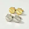 Gemelos Metálicos Geométricos Europeos y Americanos Dos Tonos Dorado y Plateado Gemelos Rayados Redondos con Goteo de Aceite Gemelos Franceses para Hombre de Negocios Boda