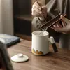 Juego de Tazas de Oficina de Cerámica Estilo Chino Qianli Jiangshan Negocios Rápidos Conveniente Caja de Regalo Cultural Creativa Kung Fu
