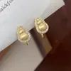 Brincos de Abóbora Escovados em Prata Esterlina S925 Nova Chinoiserie Luxo Acessível Elegante de Ponta Gancho de Orelha Ouro Retro Brincos de Diamante