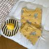 Ropa de Casa Infantil de Algodón Tipo A de Lana para Otoño e Invierno para Niños y Niñas Bebé Pijama Coreano de Dibujos Animados Conjunto de Dos Piezas