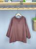 Sudadera con capucha de diseño holgado, algodón y lino de doble arena, versátil, holgada, casual, color liso, manga larga, estilo coreano para mujer