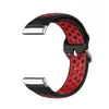 Adequado para pulseira Fitbit versa4/sense2 com orifício, pulseira de reposição respirável de duas cores, cabeça de metal com textura