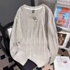 Estilo Old Money Camiseta de Manga Larga para Hombre de Otoño con Textura de Canalé Irregular Camiseta Interior Tejida Versátil
