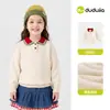 Dududu Home Suéter Infantil Macio Roupa de Outono Tricô para Meninos Estilo Outono Tops para Meninas Quente Gola Redonda Grosso Outono