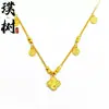 Loja de Ouro Mesmo Estilo Banhado a Ouro Gelo Triturado Trevo de Quatro Folhas Cabacinha Colar para Mulheres, Versátil e Elegante, Borboleta em Forma de Coração Corrente de Clavícula Joia