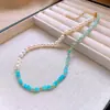 Colar de pérolas fritillary Ji sereia galvanizada a ouro real, corrente de clavícula simples francesa, colar retrô elegante e personalizado