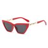 Gafas de Sol Estilo Europeo y Americano Cat-Eye Hip-Hop Jamie 5081 para Mujer con Patas de Cadena Únicas, Gafas de Sol de Marco Pequeño Transfronterizas Ins para Hombre