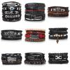 Pulsera de cuero tejido europeo y americano transfronterizo Mu Shang para hombre, traje multicapa, pulsera de cuero con calavera al por mayor