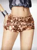 2026 Europeos y Americanos Transfronterizos Amazon Shein Punk para Mujer Sexy de Cintura Ultra Baja Brillantes Lentejuelas Mini Shorts