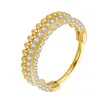 Piercing de argola G23/Titânio ASTM-F136 com ponta de bola de diamante soldada nas laterais, joia para perfuração esculpida