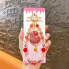 Gato da Sorte Bordado Criativo Corrente de Celular com Contas Chaveiro Pingente de Bolsa Fofo Exquisito Acessório para Capa de Celular Presente