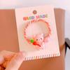 Anillo para el cabello tejido con forma de oso rosa súper lindo de estilo coreano para niños, suave, inofensivo, lazo para el cabello diario, accesorios para el cabello para niños