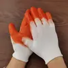 Directo de Fábrica nylon pvc guantes de goma para colgar naranja recubrimiento protector sumergido colgado completo semi-colgado guantes de protección laboral