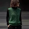 Chal de punto, nueva colección otoño/invierno 2026, casual para mujer, retro, rejuvenecedor, cuello redondo, sin mangas, para superponer, top de punto trenzado, moderno
