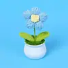 Flor de Pompón de Ganchillo Transfronteriza Planta Verde Artificial Planta en Maceta Hilo Corazón con Forma de Regalo para Enamorados Muñeca Decoración de Escritorio Adorno
