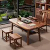 Balcón Apartamento Pequeño Mesa de Centro y Juego de Sillas de Madera Maciza Ébano Estilo Chino Nuevo Mesa de Café para Sala de Estar Hogar Mesa para Preparar Té de Oficina