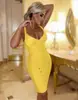 Vestido europeo y americano estilo banda con escote en V, tirantes, cinturilla y espalda descubierta, con silueta ajustada, tejido de punto elástico y adecuado para vacaciones o citas
