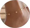 Tobillera de Cadena Hueso de Pescado Serpiente con Cuentas Finas y Clip de Papel con Corazón de Acero Inoxidable Lujo Ligero Nicho Joyería Simple para el Pie