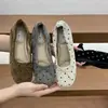 Bailarinas de Moda Estilo Francés para Mujer 2026, Boca Baja, Elevadoras, Puntera Cuadrada, Lunares, Moño