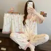 Yunduo Algodón Nuevo Lindo Pijama para Mujer 2026 Verano Delgado Manga Corta Conjunto de Tres Piezas Dibujos Animados Pony Ropa de Casa Disparo Real