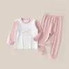 Conjunto de dos piezas de otoño para niños, de manga larga y pierna larga, transpirable y cómodo, disponible en tallas grandes, un atuendo de dos piezas para bebés