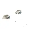 Corea del Sur joyería plateada fresca pequeña S925 plata de ley simple azul marino tesoro hebilla de oreja femenina exquisita pequeña estilo ins temperamento femenino