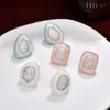 Nuevos Pendientes de Resina Jelly para Primavera/Verano 2026 con Circonita Microincrustada, Diseño Irregular de Moda Exquisito Versátil Accesorios para Orejas