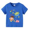 Camiseta Infantil de Algodão com Desenho Manga Curta Top Estampado de Verão para Menino Verão Roupa de Verão para Bebê Gola Redonda Manga Curta