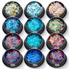 Lentejuelas ultrafinas con forma de corazón de melocotón de 3 mm, parches para uñas con destellos en forma de corazón, pegatinas para uñas con polvo brillante de diamante de alto brillo.
