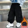 Ropa de Invierno para Niños Cincha Ropa de Trabajo Pantalones Forrados de Polar Estilo Coreano Mono Infantil de Polar Suelto Pantalones Casuales Pantalones de Comercio Exterior para Bebé