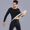 Traje interior térmico de terciopelo con superficie AB para hombre, ajustado, sin costuras, para usar debajo, ropa de otoño e invierno, pantalones largos, camiseta interior a prueba de frío