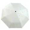 Paraguas Plegable Pluma Dorada para Sol y Lluvia Paraguas de Sol para Mujer Protección Solar para Estudiantes Protección UV Paraguas de Sol Apertura Manual