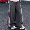 Conjunto de roupas esportivas para meninas, nova coleção de outono 2026: Camiseta de manga longa color block e calça longa de perna larga para meninas mais velhas