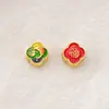 Acessórios de Contas Esmaltadas Douradas Antigas para o Ano de Nascimento, Contas de Transferência Yajin Xiangyun, Acessórios de Contas de Lótus de Bênção