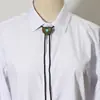 Corbata de tela vaquera tipo bolo para pareja nueva, cruce de fronteras, corazón personalizado, cuerda de cuero turquesa, cadena para suéter, collar de aleación