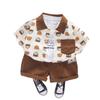 Traje de Verano para Niños 1-3 Años Bebé Verano Camiseta de Oso Estampada de Manga Corta Conjunto de Dos Piezas para Niños