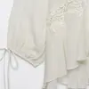 Nuevo top de camisa de encaje bordado de otoño de estilo europeo y americano, holgado, de comercio exterior transfronterizo