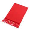 Bufanda de Cachemira al por mayor de fábrica Otoño e Invierno Étnica Retro Bufanda Roja Bufanda Roja de Color Sólido Bordada Reunión Anual Rojo Grande