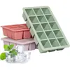 Nueva bandeja de hielo de silicona 15 rejillas bandeja de hielo de silicona cuadrada grande con tapa bandeja de hielo caja de hielo fábrica en stock