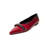 Boutique~2026 Otoño Nuevo Estilo Punta Puntiaguda Zapatos Planos para Mujer Boca Baja Bloque de Color Moño Zapatos de Trabajo de Moda para Mujer